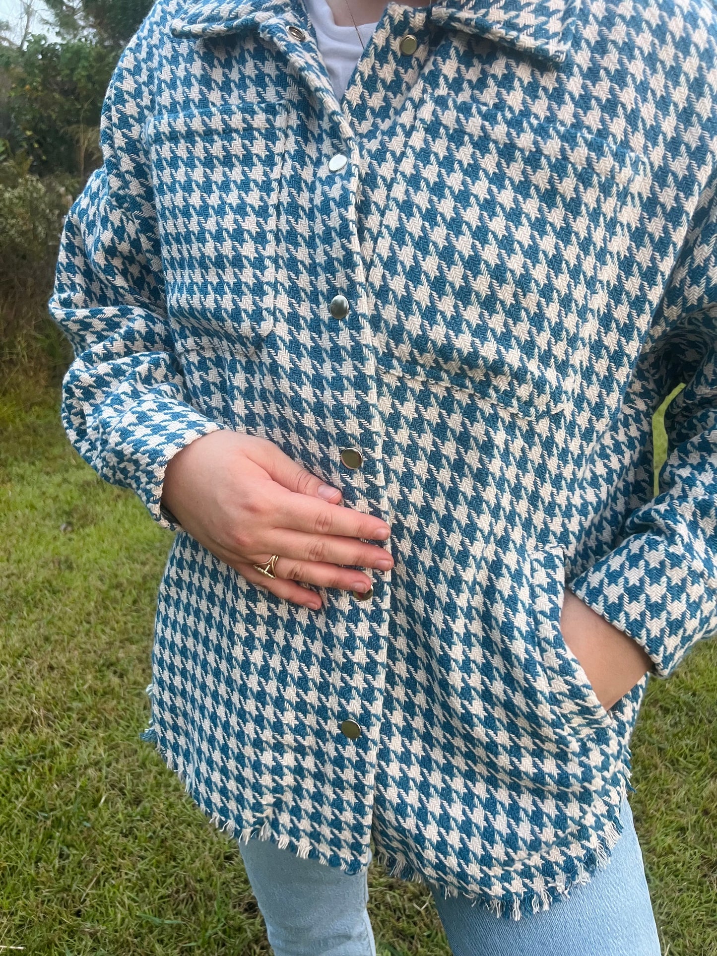 Houndstooth Shacket (pockets)